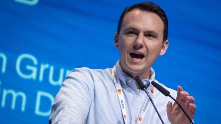 Pascal Reddig während seiner viel umjubelten Rede auf dem Deutschlandtag der Jungen Union am vergangenen Wochenende.