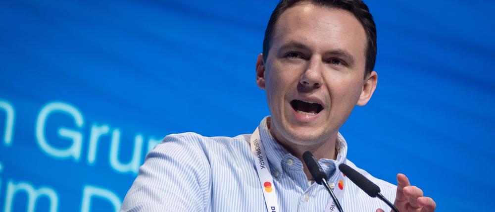 Pascal Reddig während seiner viel umjubelten Rede auf dem sogenannten Deutschlandtag der Jungen Union am vergangenen Wochenende.