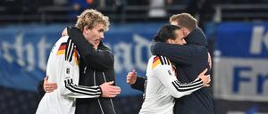 Die Deutschen hatten nach dem 6:0 gegen die Slowakei allen Grund zum Jubel.