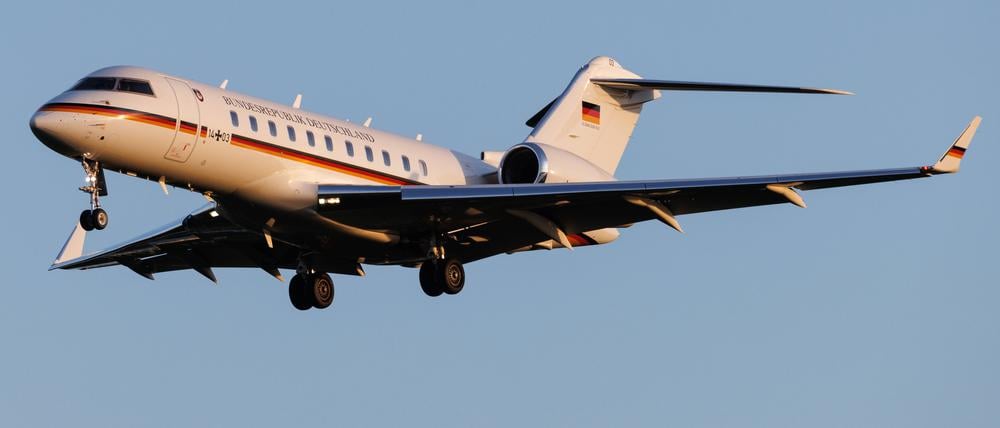 Mit solch einer Bombardier Global 5000 wollte Bundeslandwirtschaftsminister Alois Rainer in die USA fliegen.