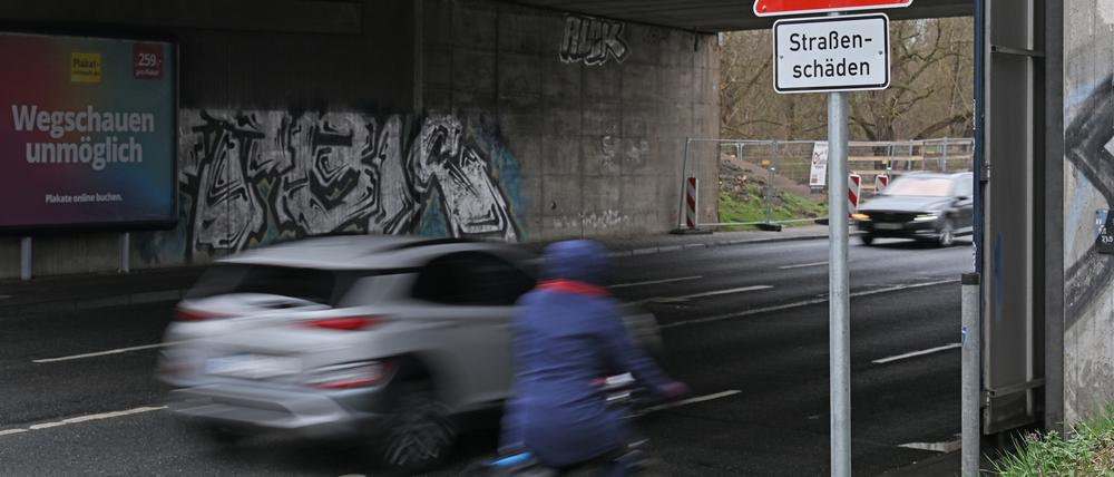 Bauarbeiten am Horstweg in Potsdam.