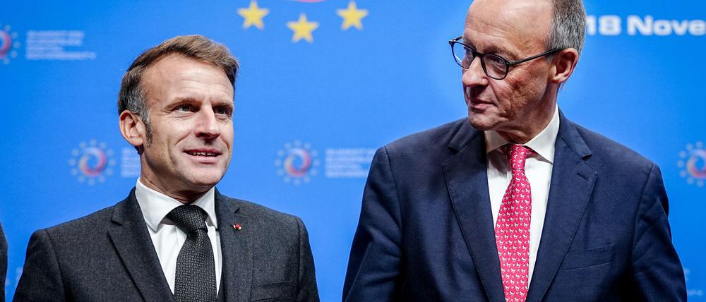 „Buy european“: Macron und Merz wollen sich dafür einsetzen, dass in der Beschaffung von Technologie mehr auf europäische Produkte gesetzt wird. 