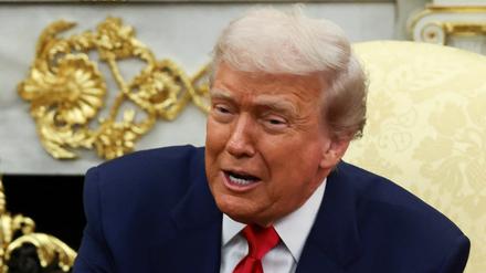 U.S. President Donald Trump speaks during a meeting with Saudi Crown Prince and Prime Minister Mohammed bin Salman in the Oval Office at the White House in Washington, D.C., U.S., November 18, 2025.  REUTERS/Evelyn Hockstein