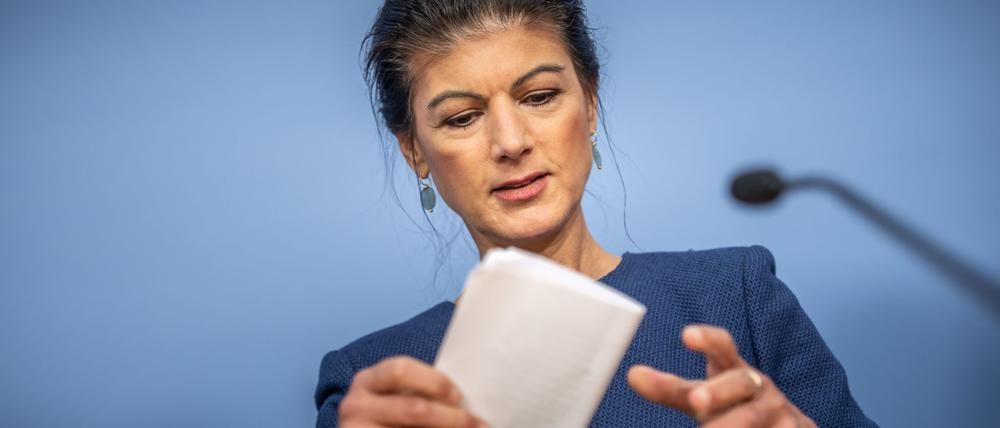 BSW-Chefin Sahra Wagenknecht bei einer Pressekonferenz am 10. November.