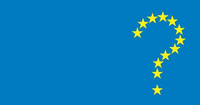 Europaflagge mit den Sternen als Fragezeichen statt Kreis.