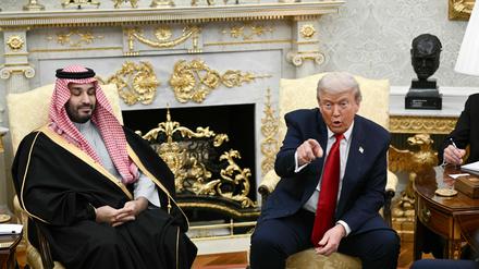 US-Präsident Donald Trump beim Treffen mit dem saudischen Kronprinzen Mohammed bin Salman.