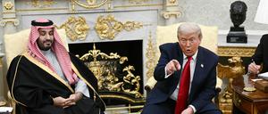 US-Präsident Donald Trump beim Treffen mit dem saudischen Kronprinzen Mohammed bin Salman.