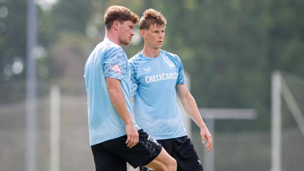Zwei Spieler, eine Stelle. Sebastian Grönning (links) und Luca Schuler konkurrieren bei Hertha BSC um den Platz im Sturm.