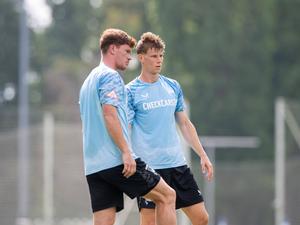 Zwei Spieler, eine Stelle. Sebastian Grönning (links) und Luca Schuler konkurrieren bei Hertha BSC um den Platz im Sturm.