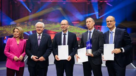 Der Deutsche Zukunftspreis ging in diesem Jahr an das Team „Kraftpaket fürs Klima - Fernverkehr-Lkw mit Wasserstoff elektrisch betreiben.