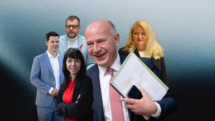 Berlins Regierender Bürgermeister Kai Wegner ist den meisten Berlinern bekannt. Bei seinen Herausforderern sieht das anders aus.