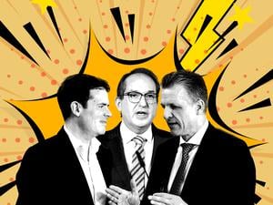 Vizekanzler-Staatssekretär Böhning, Innenminister Dobrindt und Kanzleramtsminister Frei sollen einen Konsens bei der Rente finden. 