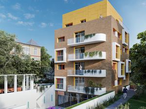 Visualisierung des Punkthauses, das hinter dem Haus am Lützowplatz gebaut werden soll.