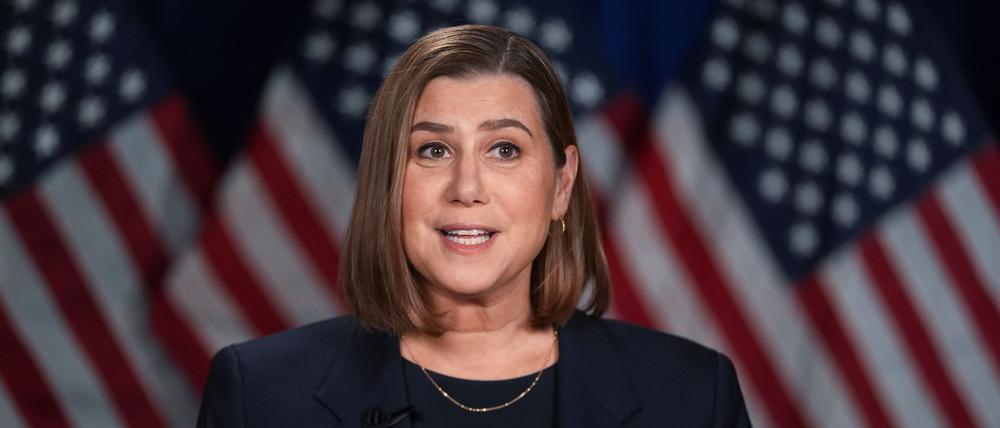 USA, Wyandotte: Senatorin Elissa Slotkin vor einer gemeinsamen Sitzung des Kongresses. 