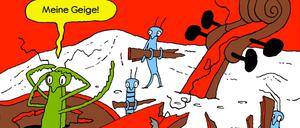 Eine Seite aus Anna Haifischs „Die Grille in der Geige“.