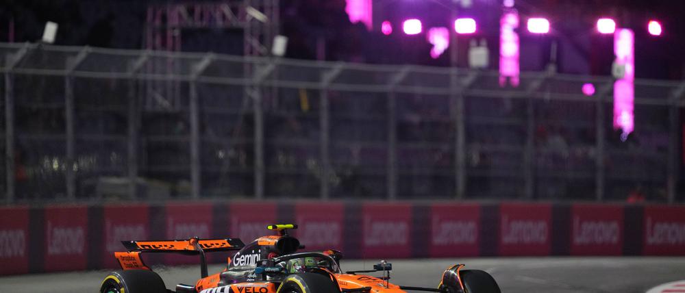 Lando Norris kam mit seinem McLaren überraschend gut zurecht in den ersten Einheiten.