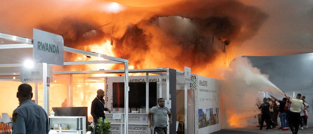 Auf dem Gelände der Weltklimakonferenz COP30 im brasilianischen Belém war ein Feuer ausgebrochen.