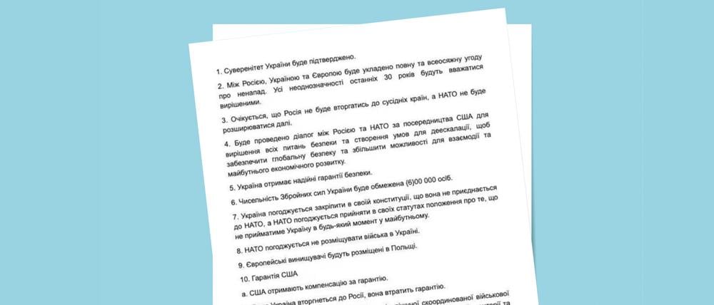 Friedensplan für die Ukraine