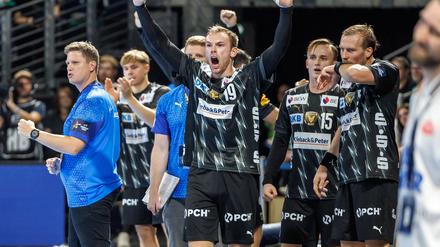 Welthandballer Mathias Gidsel und seine Füchse haben gerade in der Königsklasse viel Grund zum Jubeln. (Archivbild)