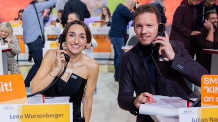 Julian Nagelsmann und seine Freundin Lena Wurzenberger beim RTL-Spendenmarathon. 