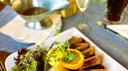 Winterzeit ist Gänsezeit, hier bei Felix am Hinzenberg in Potsdam.