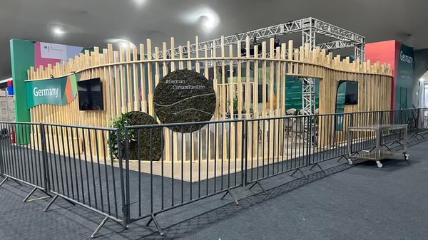 Der deutsche Pavillon auf der Weltklimakonferenz COP30 ist nach dem Brand auf dem Gelände des Klimagipfels gesperrt.