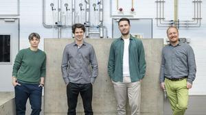 Das Gründungsteam von Spree Monitoring (v.l.) Julia Hau, Daniel Fontoura Barroso, Sven Focht, Niklas Epple.