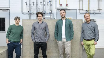 Das Gründungsteam von Spree Monitoring (v.l.) Julia Hau, Daniel Fontoura Barroso, Sven Focht, Niklas Epple.