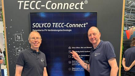 Solyco Tecc-Geschäftsführer Lars Podlowski (l.) und der Sales Manager Herr Jörg Völker.