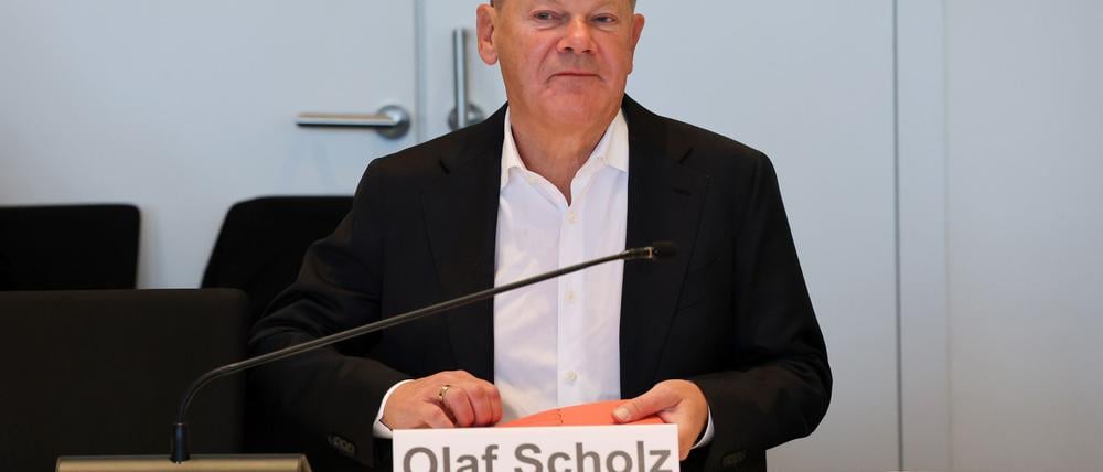 Ex-Kanzler Olaf Scholz (SPD) sagte im Schweriner Untersuchungsausschuss zur Nord Stream 2-Pipeline für russisches Erdgas aus. 