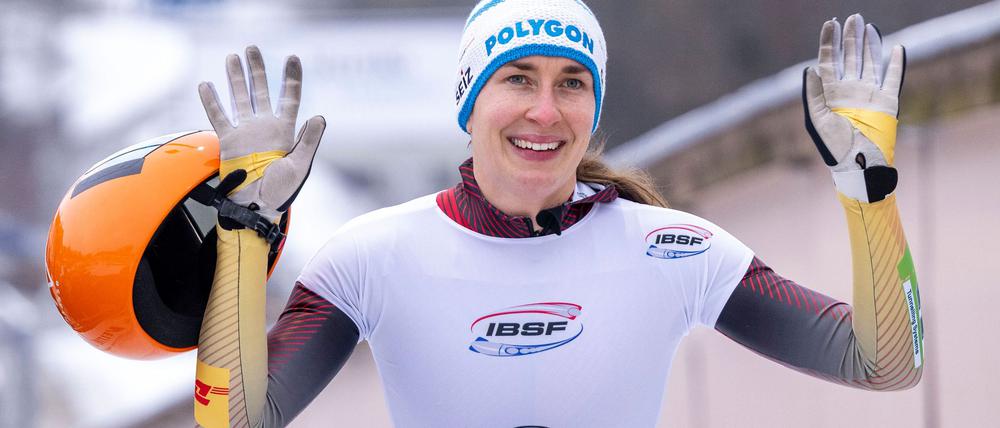 Jacqueline Pfeifer gewinnt wieder einen Skeleton-Weltcup. Auf der neuen Olympia-Bahn in Cortina überrascht sie alle. (Archivbild)