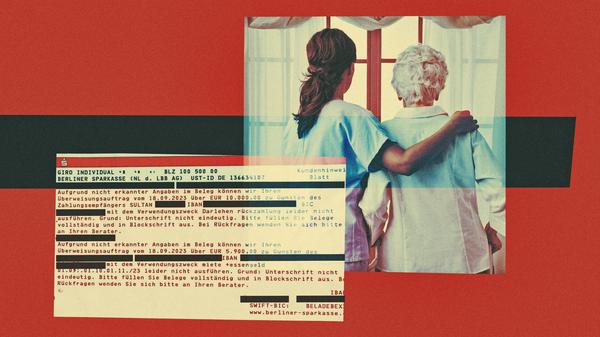 In Briefen legte die Sparkasse dar, warum sie Geld an den Pflegedienst zurückgebucht hat.