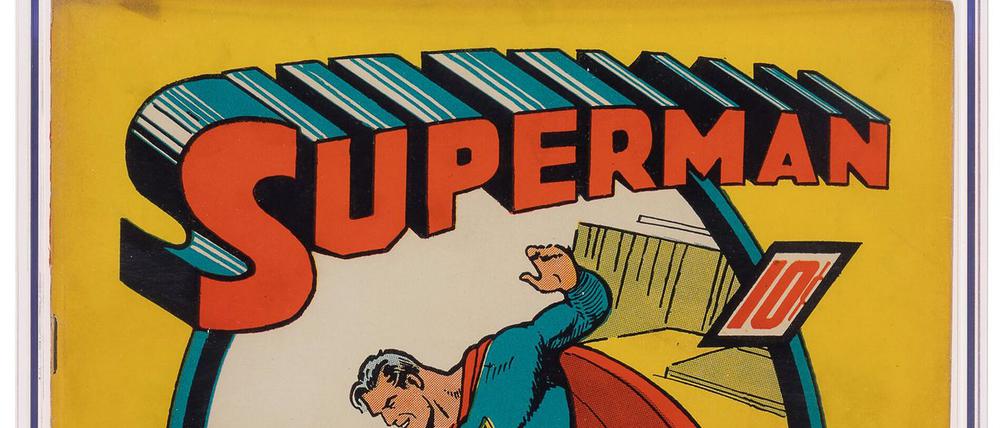 Dieses von Heritage Auctions/HA.com zur Verfügung gestellte Foto zeigt die erste Ausgabe der Superman Comic-Reihe aus dem Jahr 1939. 
