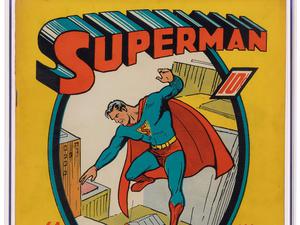 Dieses von Heritage Auctions/HA.com zur Verfügung gestellte Foto zeigt die erste Ausgabe der Superman Comic-Reihe aus dem Jahr 1939. 