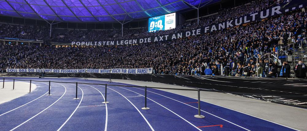 Auch die Fans von Hertha BSC haben ihren Unmut geäußert.