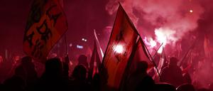 Rechtsextremer Aufzug zum Todestag von Francisco Franco in Madrid.