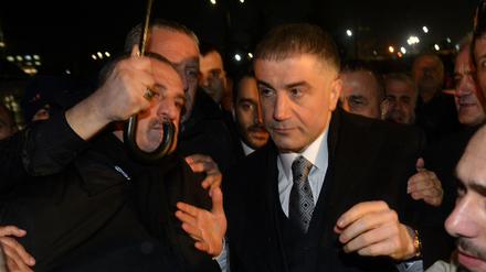 ISTANBUL, TURKEY - MARCH 11: Prominent detainee (alleged mafia leader with links to the  deep state ) Sedat Peker in the Ergenekon coup plot case released from Silivri Prison in Istanbul following the 8th and the 21th High Criminal Courts order in Istanbul, Turkey on March 10, 2014. (Photo by Islam Yakut/Anadolu Agency/Getty Images)