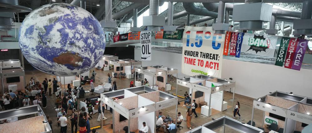 Protest von Aktivisten während des COP30-Klimagipfels im brasilianischen Bélem.