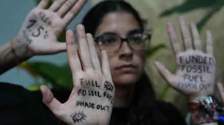 Demonstration von Aktivisten beim UN-Klimagipfels COP30 in Brasilien. 