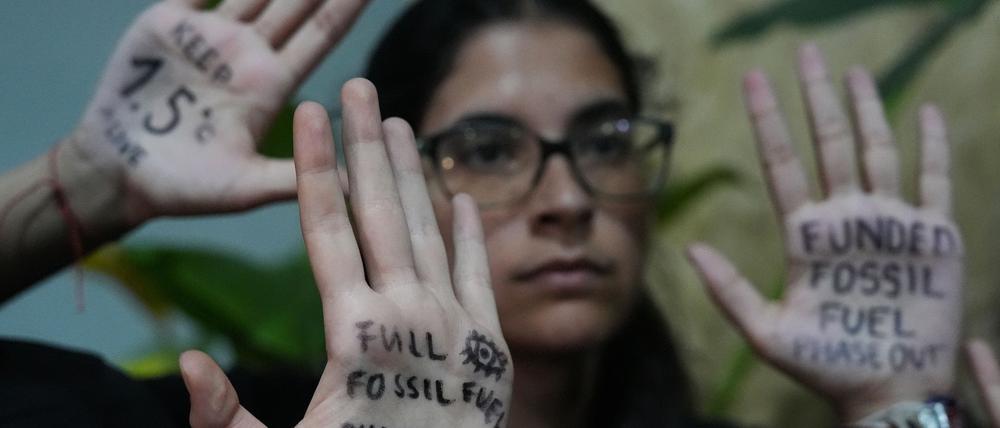 Demonstration von Aktivisten beim UN-Klimagipfels COP30 in Brasilien. 