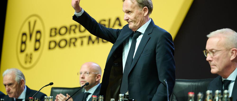 Denkzettel zum Amtswechsel: Der neue BVB-Präsident Hans-Joachim Watzke erhielt nur 59 Prozent Ja-Stimmen