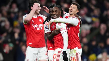 Mann des Spiels: Arsenals Eberechi Eze erzielte im Nord-London-Derby drei Tore.