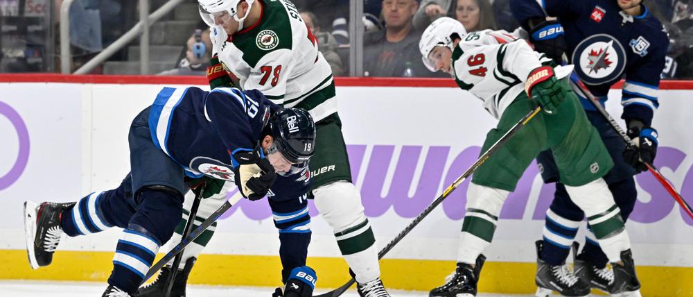 Nico Sturm (78) von der Minnesota Wild gab sein NHL-Comeback.