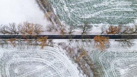 In Brandenburg hat es am Montag geschneit.