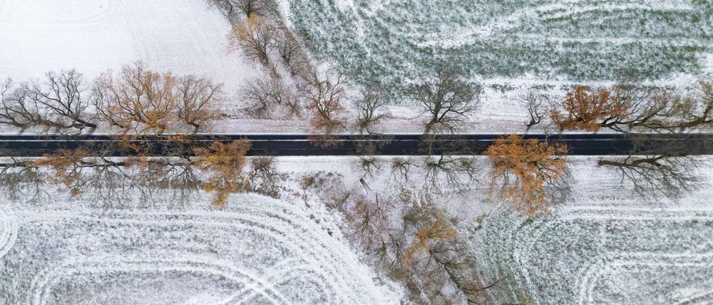 In Brandenburg hat es am Montag geschneit.