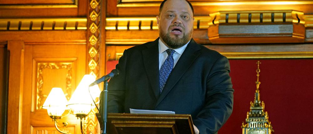 Bei einem Auftritt in Schweden hat der ukrainische Parlamentspräsident Ruslan Stefantschuk die bereits bekannten „roten Linien“ der Ukraine wiederholt. (Archivbild)