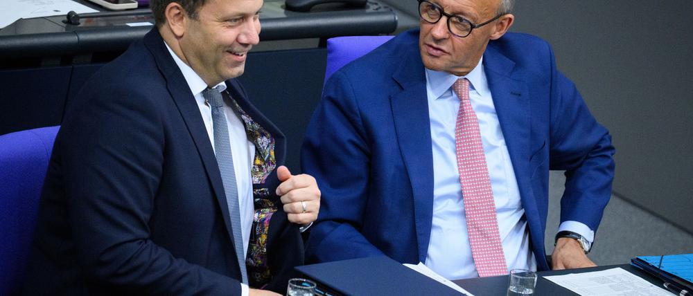 Am Dienstag Klingbeil, am Mittwoch Merz: Vizekanzler und Kanzler reden in der Haushaltswoche im Bundestag.