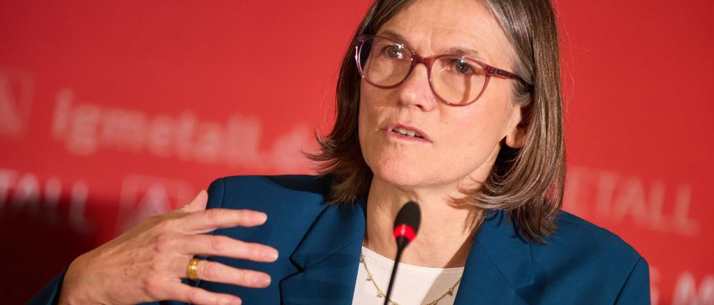 Die IG-Metall-Chefin fordert ein Standortbekenntnis von Unternehmen - und ein Ende von Debatten über vermeintlich faule Beschäftigte. (Archivbild)