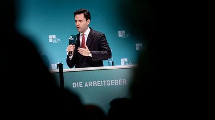 Johannes Winkel (CDU), Bundesvorsitzender der Jungen Union (JU), beim Arbeitgebertag 2025.