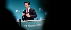 Johannes Winkel (CDU), Bundesvorsitzender der Jungen Union (JU), beim Arbeitgebertag 2025.